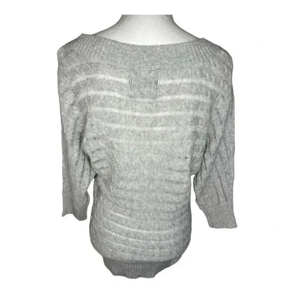 American Eagle Outfitters‎ Size Medium Gray Lightweight Pointelle Dolman Sweater - Picture 3 of 7